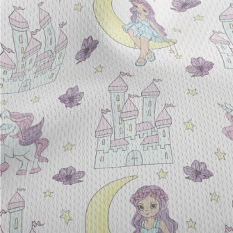 Moon Princess And Unicorn Athletic Mesh Flat Back