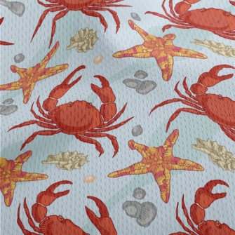 Crab And Starfish Athletic Mesh Flat Back