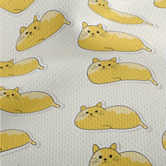 Lying Orange Cat Athletic Mesh Flat Back