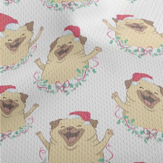 Merry Christmas Puppy Athletic Mesh Flat Back