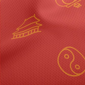 Traditional Chinese Culture Athletic Mesh Flat Back