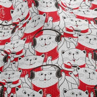 White Cat Illustration Athletic Mesh Flat Back