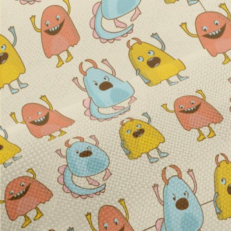 Colorful Cute Little Monsters Performance Linen