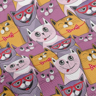 Colorful Cat Doodle Performance Linen