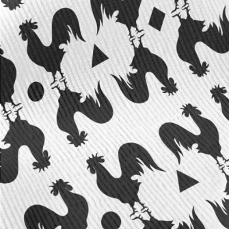 Black And White Rooster Silhou Standard Corduroy