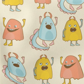 Colorful Cute Little Monsters Stretch Ponte