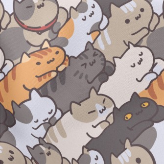 Cartoon Cat Stacking Stretch Ponte
