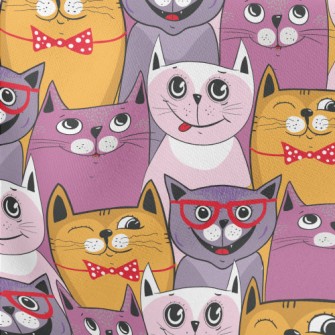 Colorful Cat Doodle Stretch Ponte