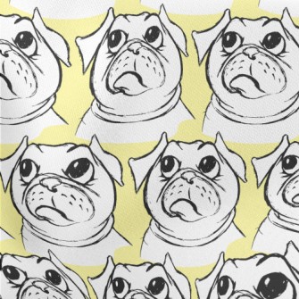 Pouting Pug Stretch Ponte