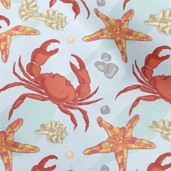 Crab And Starfish Micro Fleece