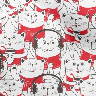 White Cat Illustration Micro Fleece