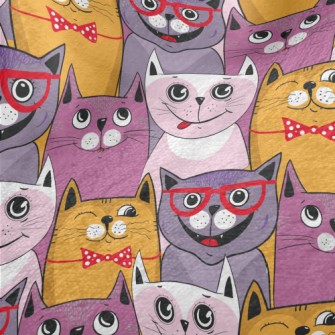 Colorful Cat Doodle Minky