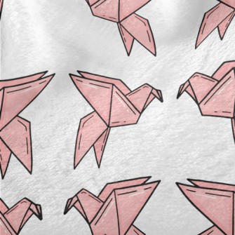 Pink Paper Cranes Minky