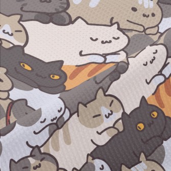 Cartoon Cat Stacking Piqué