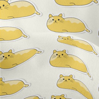 Lying Orange Cat Lightweight Performance Linen