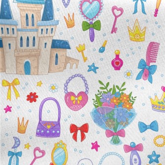 Princess Jewelry And Castle Jersey Backed Fleece