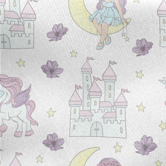 Moon Princess And Unicorn Jersey Backed Fleece