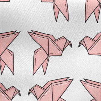 Pink Paper Cranes Jersey Backed Fleece