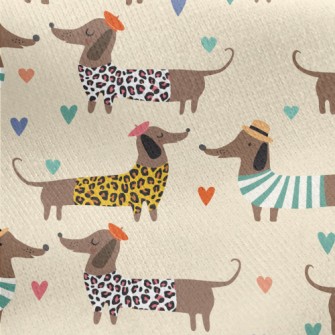 Dressed Up Dachshund Jersey Backed Fleece