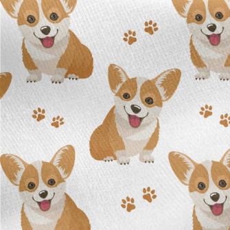 Smiling Corgi Jersey Backed Fleece