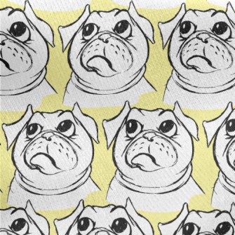 Pouting Pug Jersey Backed Fleece