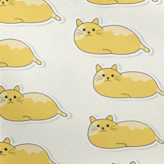 Lying Orange Cat Pongee