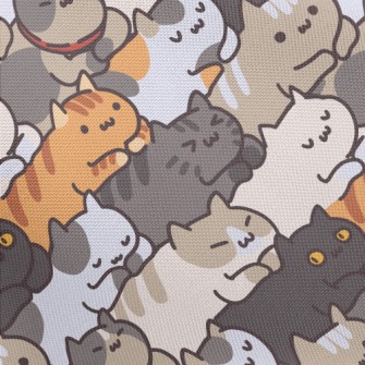 Cartoon Cat Stacking Pongee