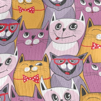 Colorful Cat Doodle Stretch Jersey