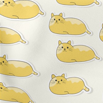 Lying Orange Cat Lightweight Cotton Poplin