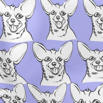 Funny Dog With Tongue Out Lightweight Cotton Poplin
