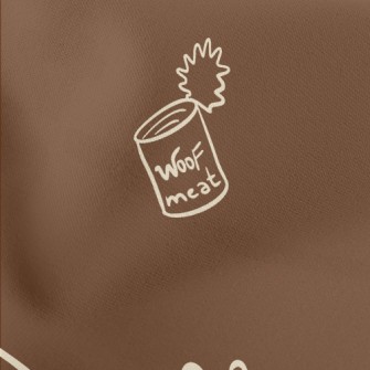 Hand Drawn Dog Food Lightweight Cotton Poplin