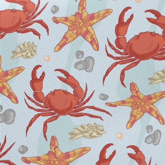 Crab And Starfish Midweight Cotton Poplin