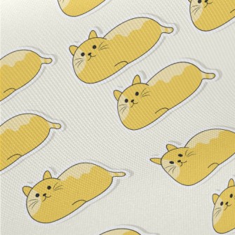 Lying Orange Cat Midweight Cotton Poplin