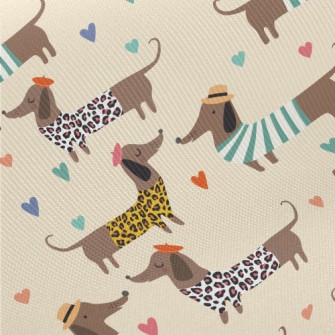 Dressed Up Dachshund Midweight Cotton Poplin