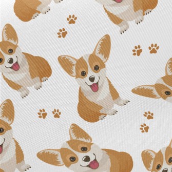 Smiling Corgi Midweight Cotton Poplin