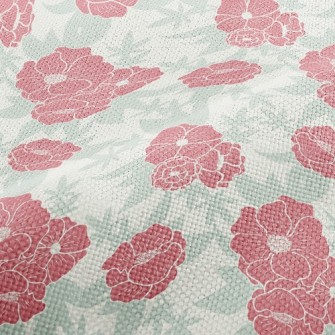 Red Flowers And Clover Performance Linen