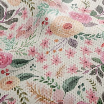 Watercolor Cute Flowers Athletic Mesh Flat Back