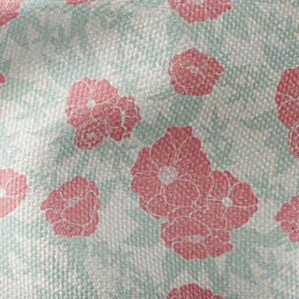 Red Flowers And Clover Waterproof Canvas