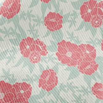 Red Flowers And Clover Standard Corduroy