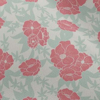 Red Flowers And Clover Chiffon