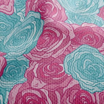 Elegant Two-color Rose Athletic Mesh Flat Back