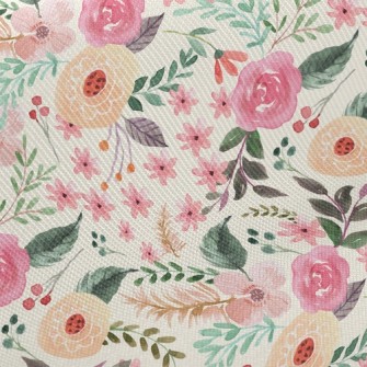 Watercolor Cute Flowers Twill