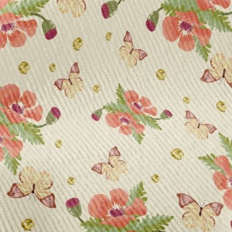 Beautiful Flowers And Butterfl Standard Corduroy