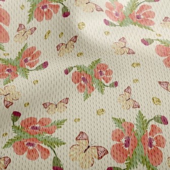 Beautiful Flowers And Butterfl Athletic Mesh Flat Back