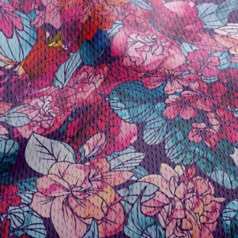 Psychedelic Beautiful Flowers Athletic Mesh Flat Back