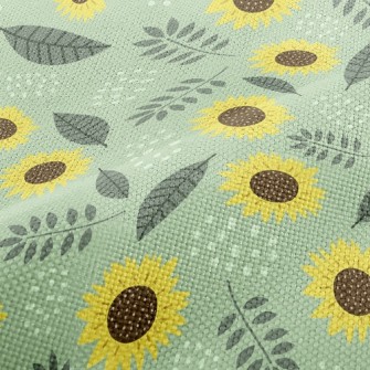 Green Sunflowers Performance Linen