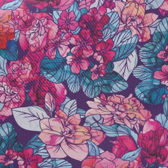 Psychedelic Beautiful Flowers Twill