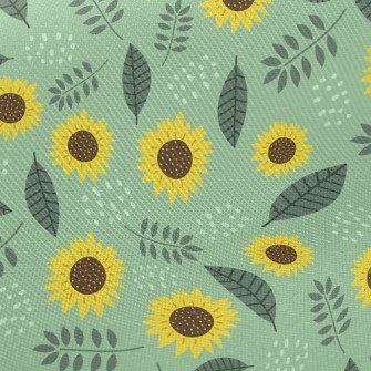 Green Sunflowers Twill