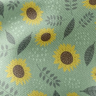 Green Sunflowers Waterproof Canvas
