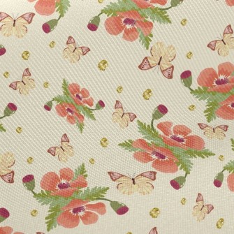 Beautiful Flowers And Butterfl Twill